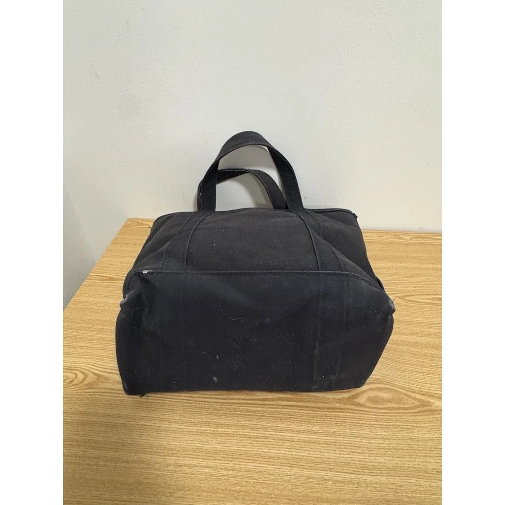 LL BEAN VINTAGE ALL BLACK BOAT TOTE BAG MADE IN THE USA